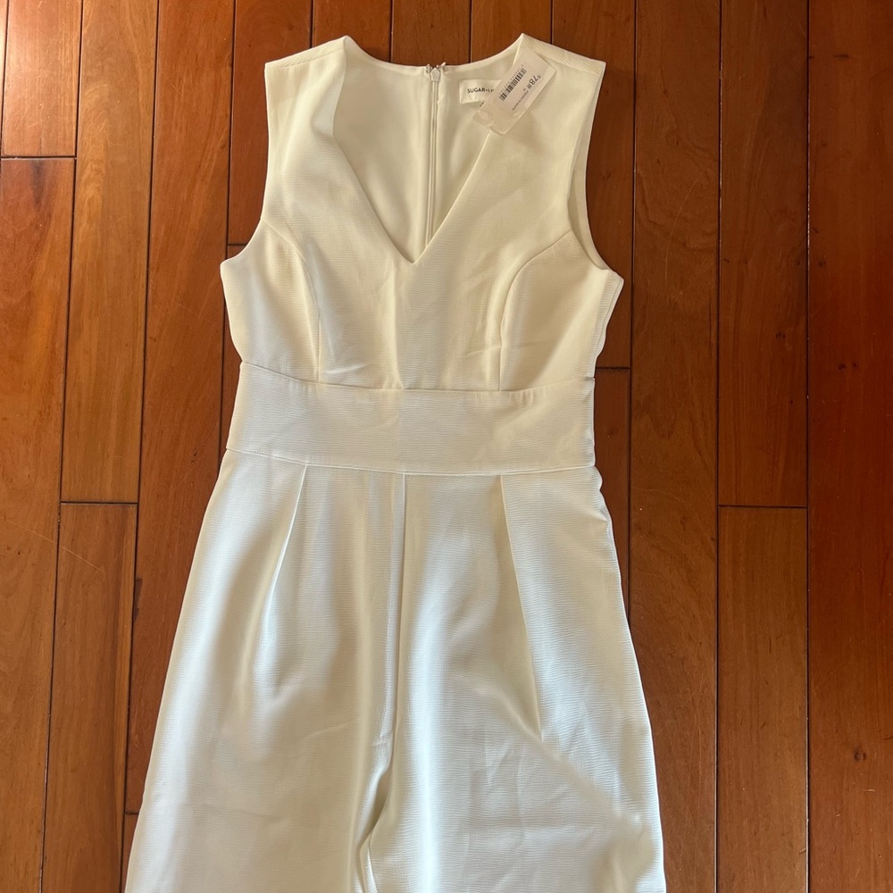 White Sleeveless Jumpsuit